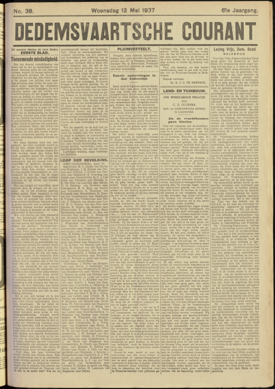 Bekijk detail van "Dedemsvaartsche Courant 12/5/1937 pagina 1 van 8<br xmlns:atlantis="urn:atlantis" />"
