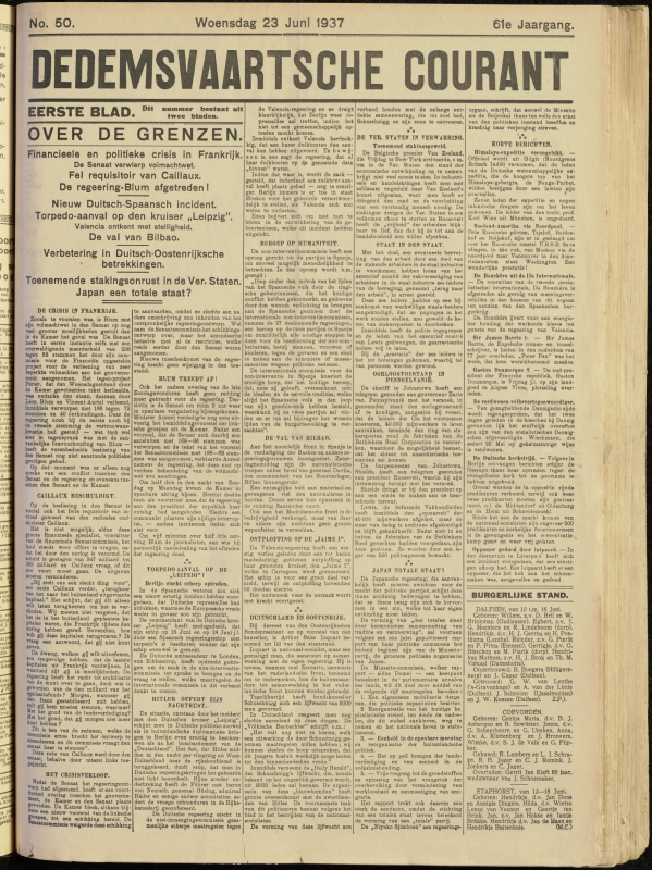 Bekijk detail van "Dedemsvaartsche Courant 23/6/1937 pagina <span class="highlight">1</span> van 8<br xmlns:atlantis="urn:atlantis" />"