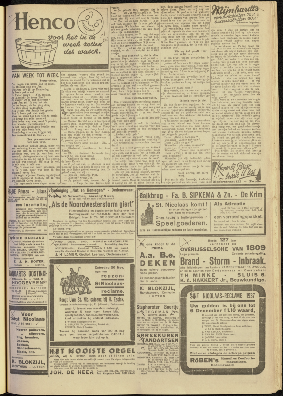 Bekijk detail van "Dedemsvaartsche Courant 27/11/1937 pagina 3 van 14<br xmlns:atlantis="urn:atlantis" />"