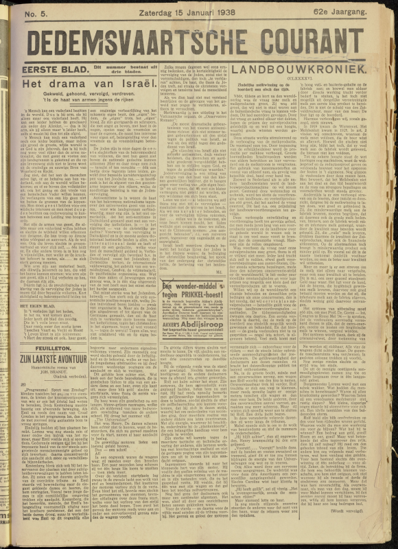Bekijk detail van "Dedemsvaartsche Courant 15/1/1938 pagina 1 van 12<br xmlns:atlantis="urn:atlantis" />"