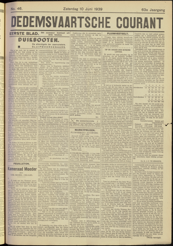 Bekijk detail van "Dedemsvaartsche Courant 10/6/1939 pagina 1 van 12<br xmlns:atlantis="urn:atlantis" />"