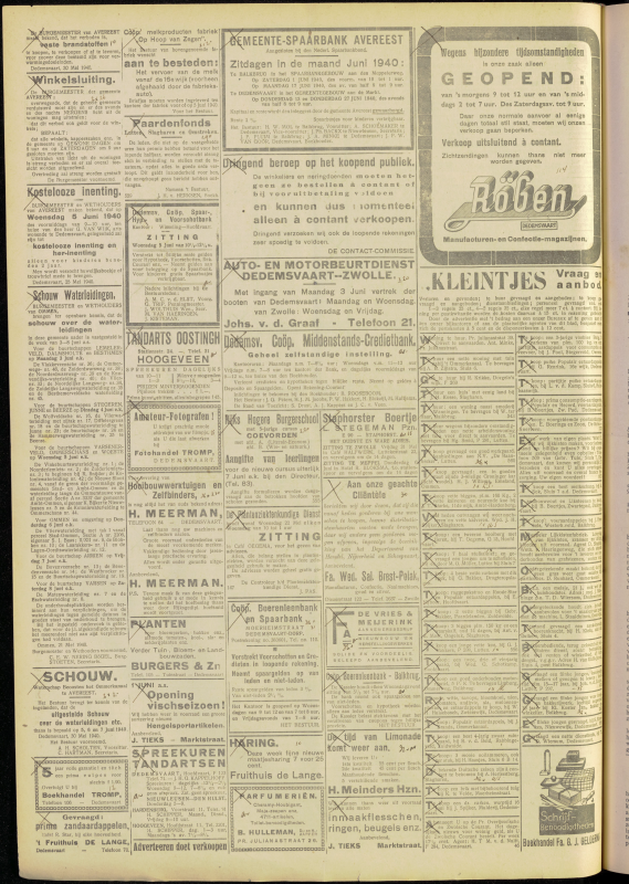 Bekijk detail van "Dedemsvaartsche Courant 31/5/1940 pagina <span class="highlight">4</span> van <span class="highlight">4</span><br xmlns:atlantis="urn:atlantis" />"