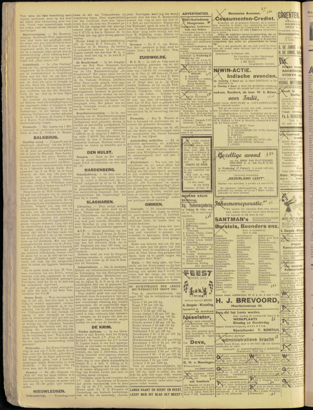 Bekijk detail van "Dedemsvaartsche Courant 25/2/1947 pagina 2 van 2<br xmlns:atlantis="urn:atlantis" />"