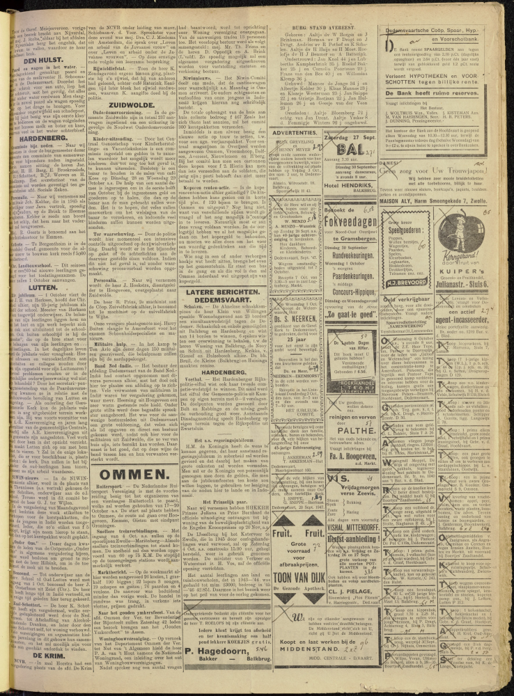 Bekijk detail van "Dedemsvaartsche Courant 26/9/1947 pagina 3 van 4<br xmlns:atlantis="urn:atlantis" />"