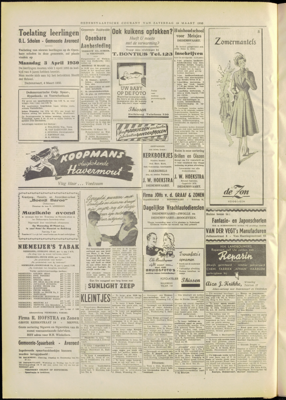 Bekijk detail van "Dedemsvaartsche Courant 18/3/1950 pagina 8 van 8<br xmlns:atlantis="urn:atlantis" />"
