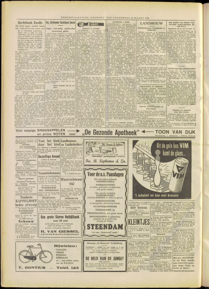 Bekijk detail van "Dedemsvaartsche Courant 30/3/1950 pagina 4 van 4<br xmlns:atlantis="urn:atlantis" />"