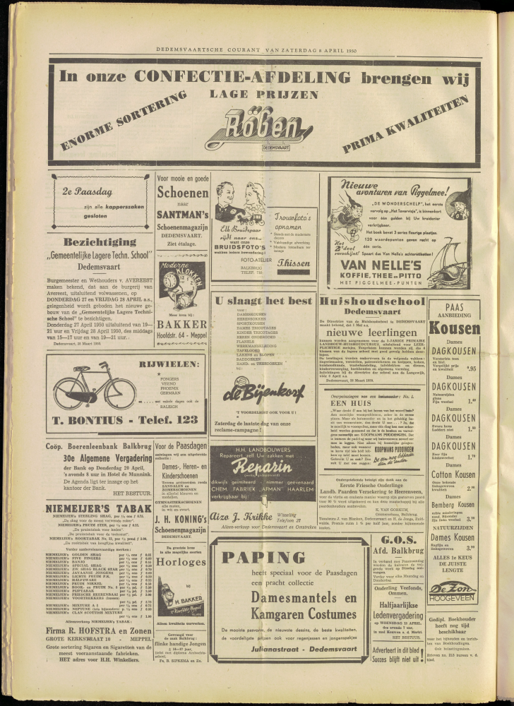 Bekijk detail van "Dedemsvaartsche Courant 8/4/1950 pagina 4 van 8<br xmlns:atlantis="urn:atlantis" />"