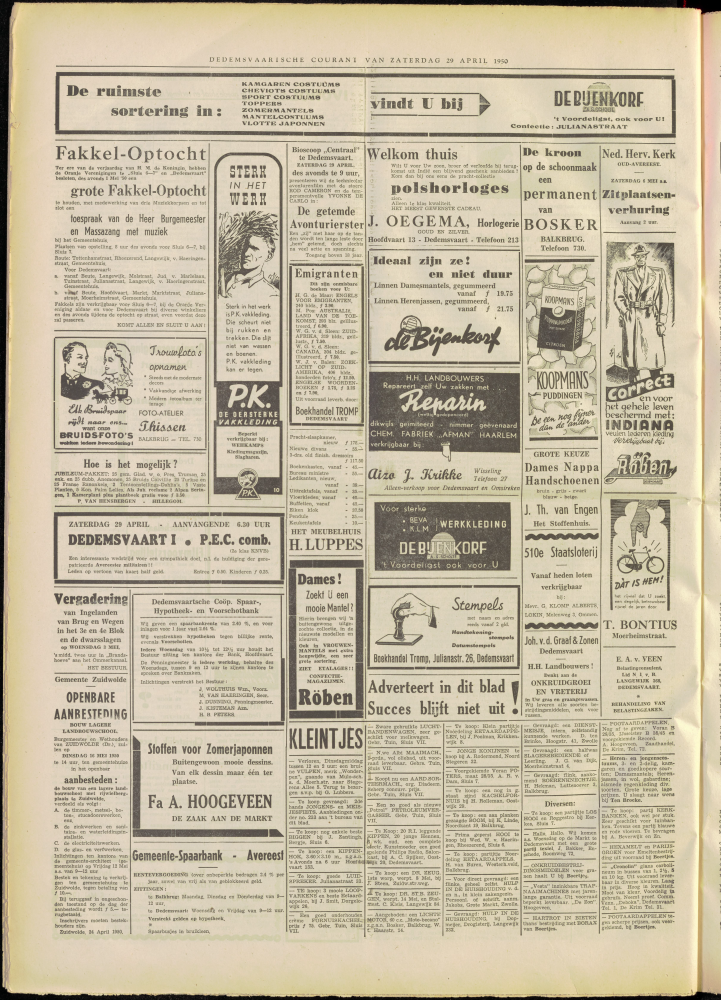 Bekijk detail van "Dedemsvaartsche Courant 29/4/1950 pagina 6 van 6<br xmlns:atlantis="urn:atlantis" />"