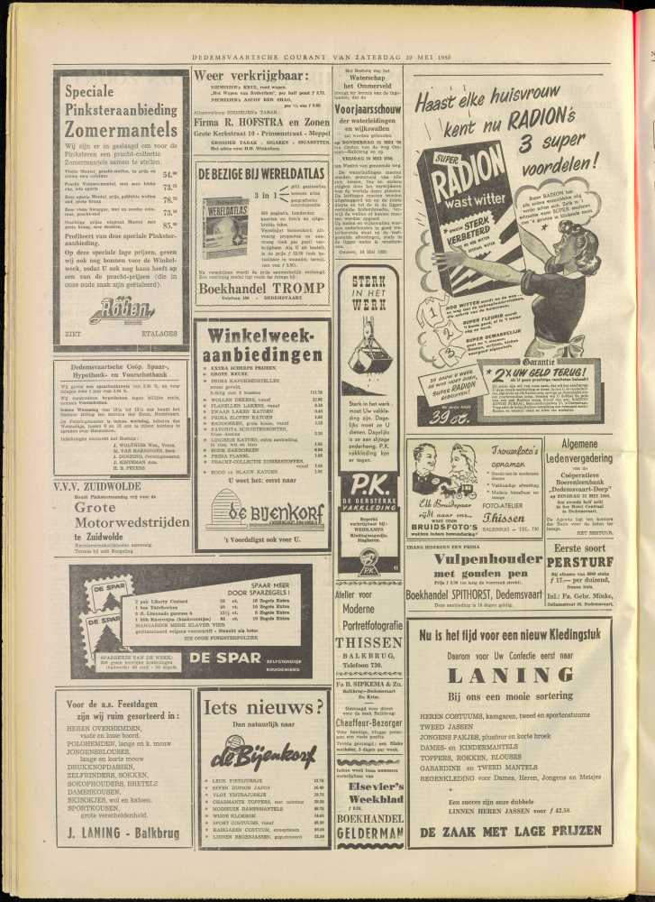 Bekijk detail van "Dedemsvaartsche Courant 20/5/1950 pagina 8 van 8<br xmlns:atlantis="urn:atlantis" />"
