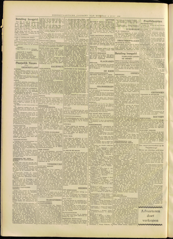 Bekijk detail van "Dedemsvaartsche Courant 4/7/1950 pagina <span class="highlight">2</span> van 4<br xmlns:atlantis="urn:atlantis" />"