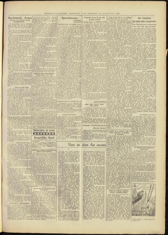 Bekijk detail van "Dedemsvaartsche Courant 22/8/1950 pagina 3 van 4<br xmlns:atlantis="urn:atlantis" />"
