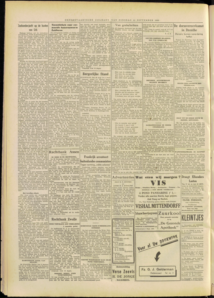 Bekijk detail van "Dedemsvaartsche Courant 12/9/1950 pagina 4 van 4<br xmlns:atlantis="urn:atlantis" />"