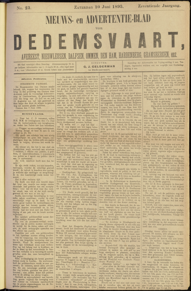 Bekijk detail van "Dedemsvaartsche Courant 10/6/1893 pagina 1 van 4<br xmlns:atlantis="urn:atlantis" />"