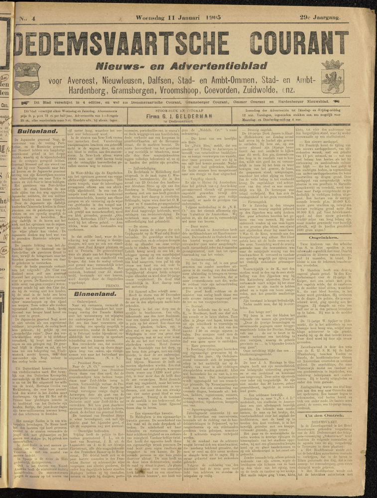 Bekijk detail van "Dedemsvaartsche Courant 11/1/1905 pagina 1 van 2<br xmlns:atlantis="urn:atlantis" />"