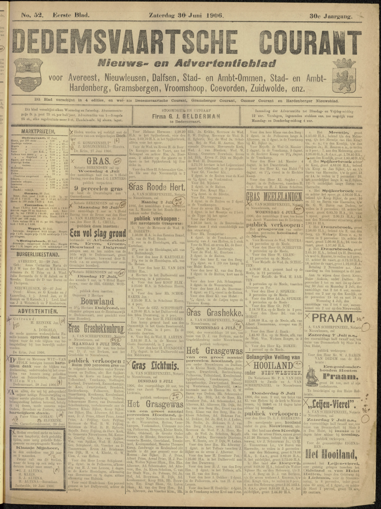 Bekijk detail van "Dedemsvaartsche Courant 30/6/1906 pagina <span class="highlight">1</span> van 6<br xmlns:atlantis="urn:atlantis" />"