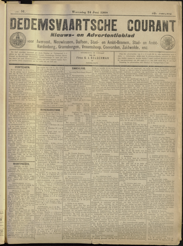 Bekijk detail van "Dedemsvaartsche Courant 24/6/1908 pagina <span class="highlight">1</span> van 4<br xmlns:atlantis="urn:atlantis" />"