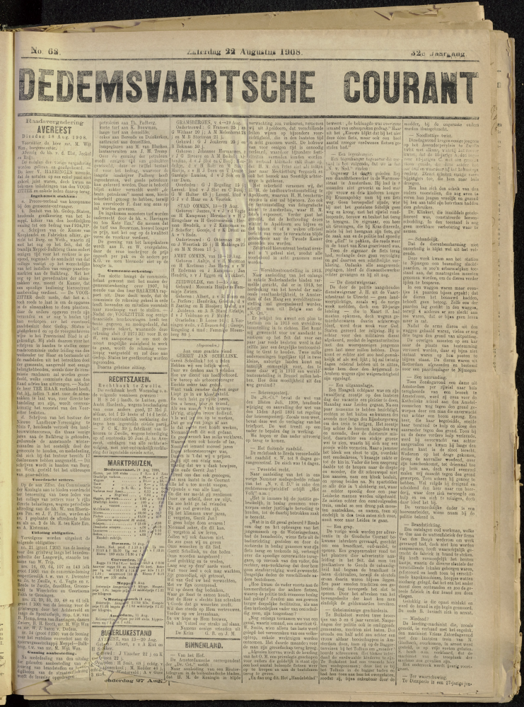 Bekijk detail van "Dedemsvaartsche Courant 22/8/1908 pagina 1 van 8<br xmlns:atlantis="urn:atlantis" />"