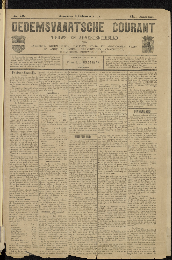 Bekijk detail van "Dedemsvaartsche Courant 3/2/1909 pagina 1 van 4<br xmlns:atlantis="urn:atlantis" />"