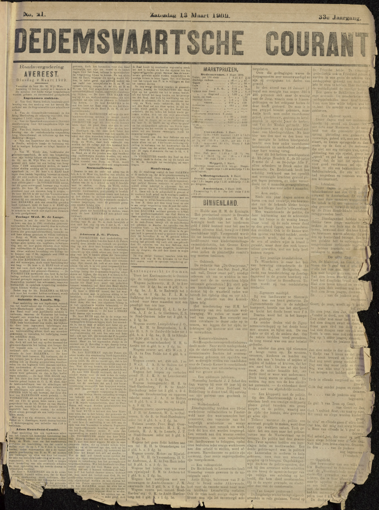 Bekijk detail van "Dedemsvaartsche Courant 13/<span class="highlight">3</span>/1909 pagina 1 van 4<br xmlns:atlantis="urn:atlantis" />"