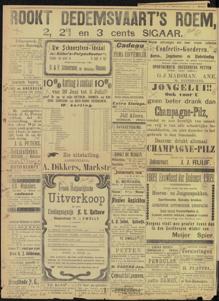 Bekijk detail van "Dedemsvaartsche Courant 26/6/1909 pagina 6 van 10<br xmlns:atlantis="urn:atlantis" />"