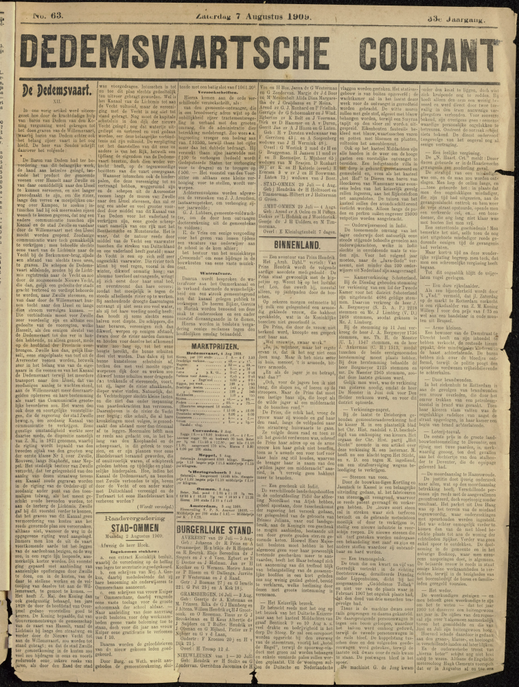 Bekijk detail van "Dedemsvaartsche Courant 7/8/1909 pagina 1 van 4<br xmlns:atlantis="urn:atlantis" />"