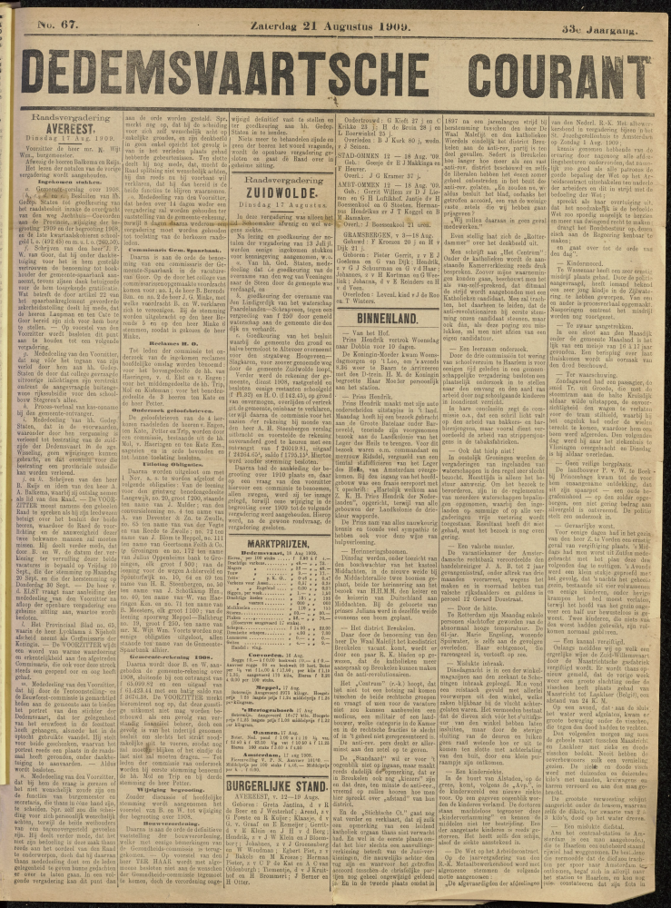Bekijk detail van "Dedemsvaartsche Courant <span class="highlight">21</span>/8/1909 pagina 1 van 4<br xmlns:atlantis="urn:atlantis" />"