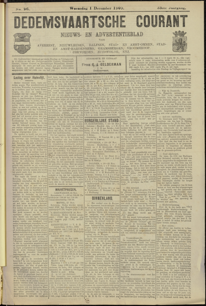 Bekijk detail van "Dedemsvaartsche Courant <span class="highlight">1</span>/12/1909 pagina <span class="highlight">1</span> van 4<br xmlns:atlantis="urn:atlantis" />"