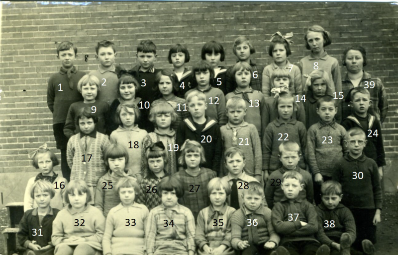 Bekijk detail van "Leerlingen en Leerkracht O. L. School Olst dorp, 1928"