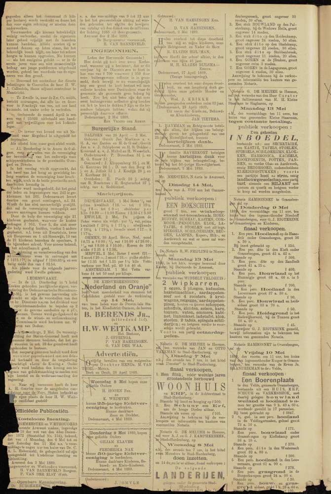 Bekijk detail van "Dedemsvaartsche Courant 4/5/1889 pagina 2 van 4<br xmlns:atlantis="urn:atlantis" />"