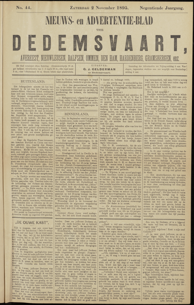 Bekijk detail van "Dedemsvaartsche Courant 2/11/1895 pagina 1 van 4<br xmlns:atlantis="urn:atlantis" />"