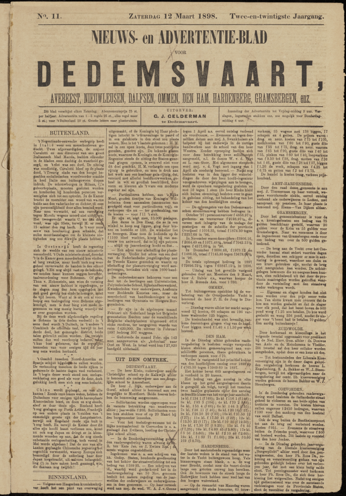 Bekijk detail van "Dedemsvaartsche Courant 12/3/1898 pagina 1 van 4<br xmlns:atlantis="urn:atlantis" />"