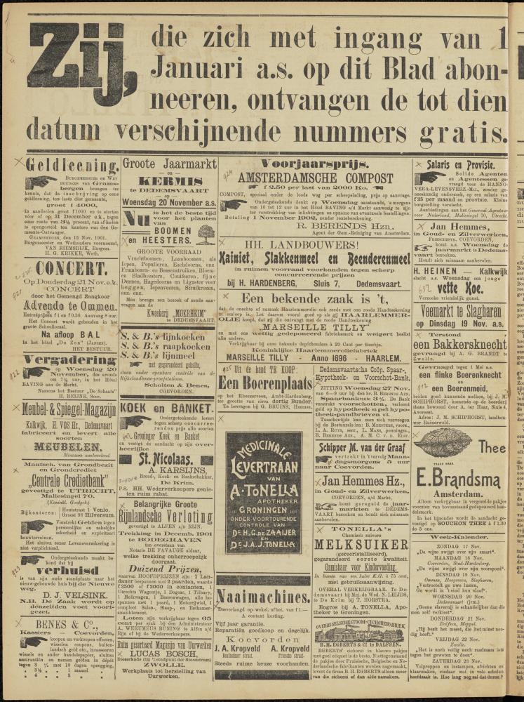 Bekijk detail van "Dedemsvaartsche Courant 16/11/1901 pagina 4 van 4<br xmlns:atlantis="urn:atlantis" />"