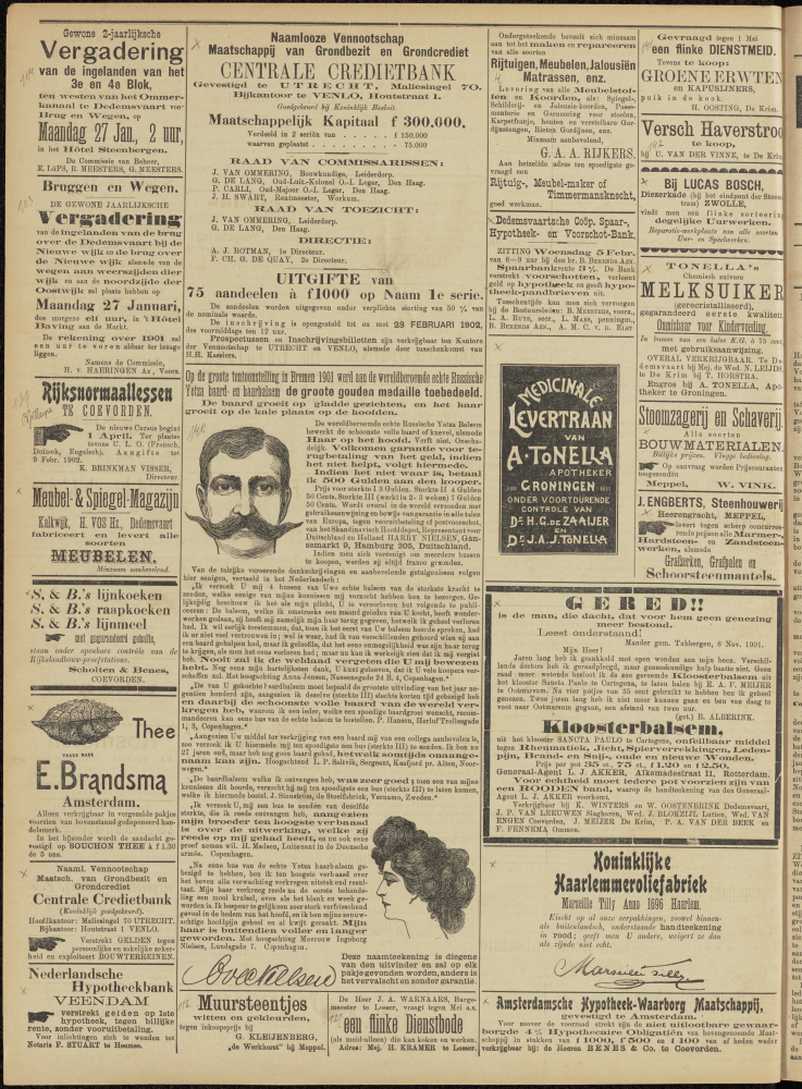 Bekijk detail van "Dedemsvaartsche Courant 25/1/1902 pagina 4 van 4<br xmlns:atlantis="urn:atlantis" />"