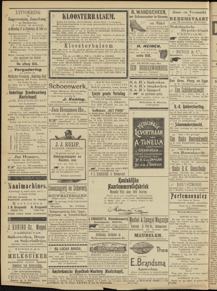 Bekijk detail van "Dedemsvaartsche Courant 15/2/1902 pagina 4 van 4<br xmlns:atlantis="urn:atlantis" />"