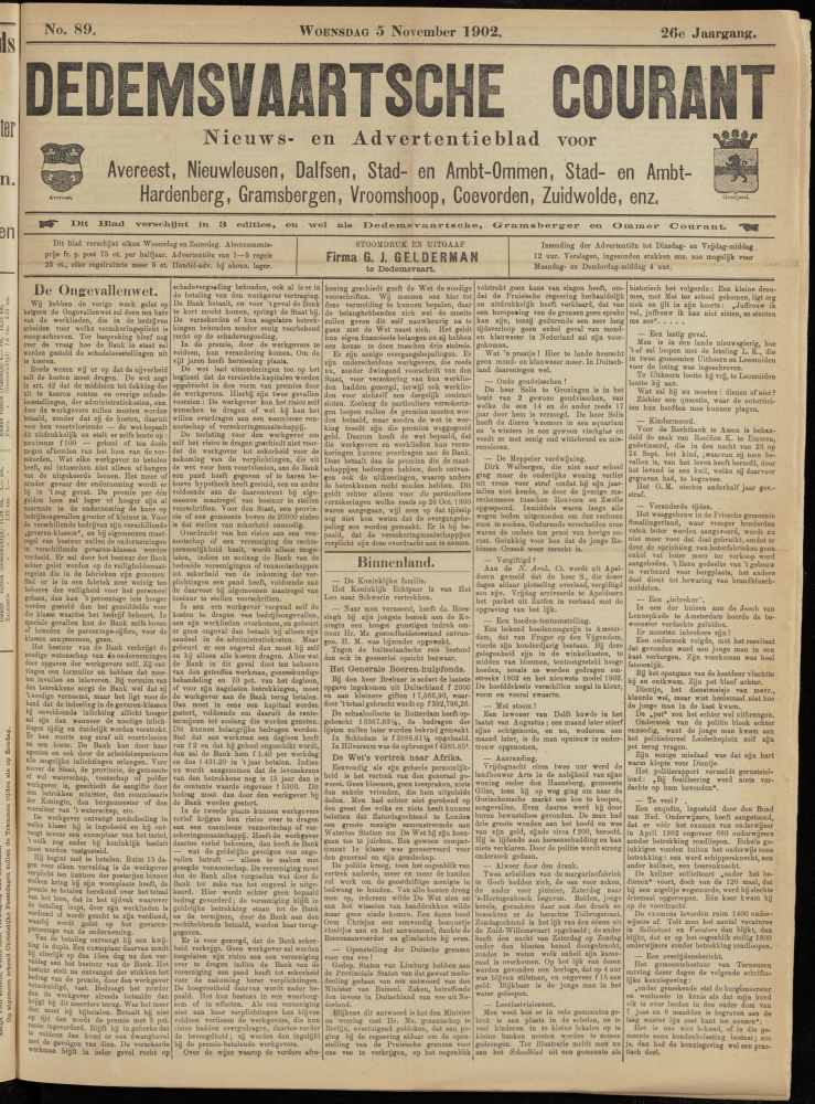 Bekijk detail van "Dedemsvaartsche Courant 5/11/1902 pagina 1 van 2<br xmlns:atlantis="urn:atlantis" />"