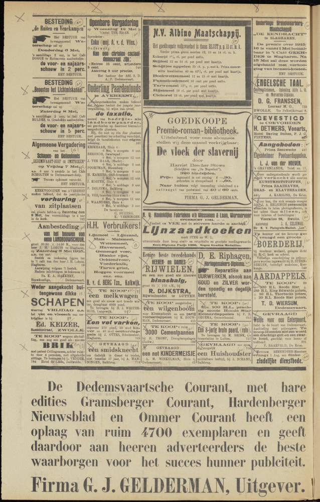 Bekijk detail van "Dedemsvaartsche Courant 5/5/1915 pagina 4 van 4<br xmlns:atlantis="urn:atlantis" />"