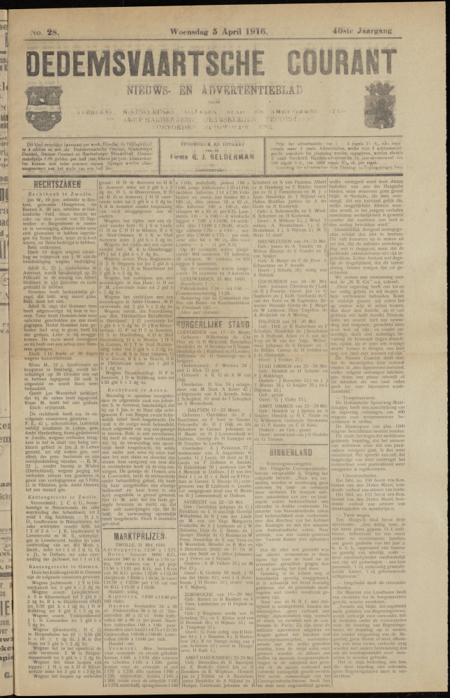 Bekijk detail van "Dedemsvaartsche Courant 5/4/1916 pagina <span class="highlight">1</span> van 4<br xmlns:atlantis="urn:atlantis" />"