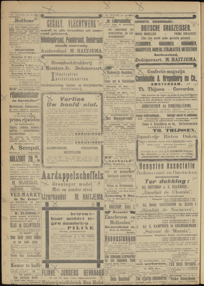 Bekijk detail van "Dedemsvaartsche Courant 13/5/1916 pagina 4 van 4<br xmlns:atlantis="urn:atlantis" />"