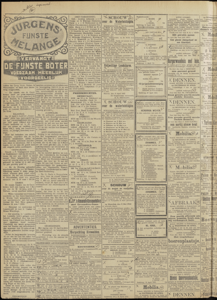 Bekijk detail van "Dedemsvaartsche Courant 22/4/1922 pagina 2 van 4<br xmlns:atlantis="urn:atlantis" />"
