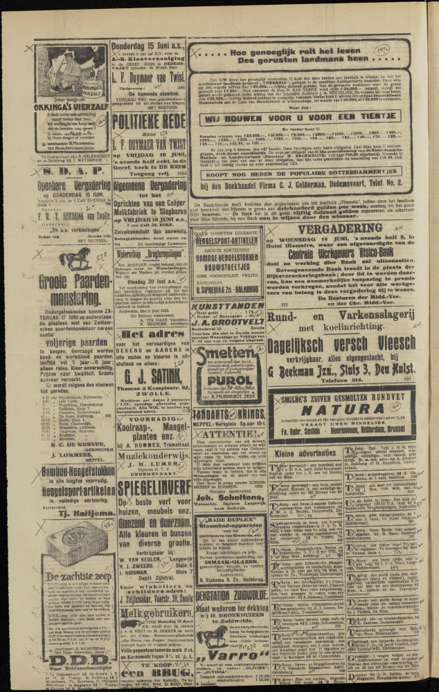 Bekijk detail van "Dedemsvaartsche Courant 14/6/1922 pagina 4 van 4<br xmlns:atlantis="urn:atlantis" />"