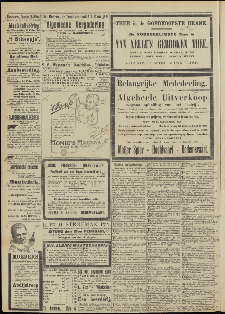 Bekijk detail van "Dedemsvaartsche Courant 21/2/1923 pagina 2 van 10<br xmlns:atlantis="urn:atlantis" />"