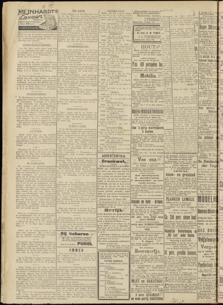 Bekijk detail van "Dedemsvaartsche Courant 26/3/1927 pagina 4 van 10<br xmlns:atlantis="urn:atlantis" />"
