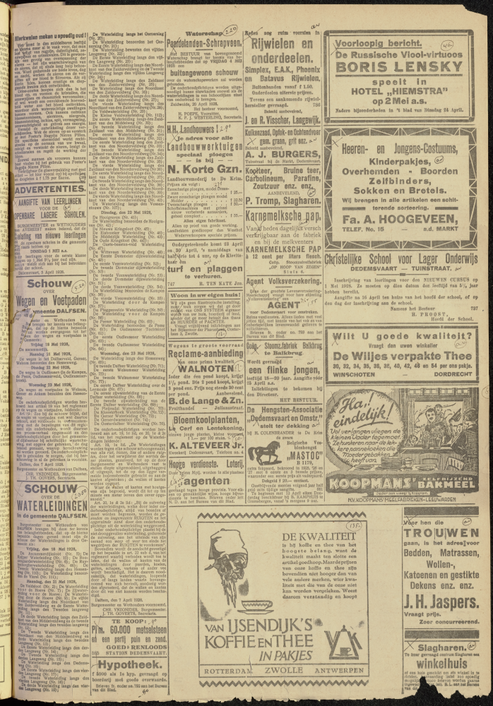 Bekijk detail van "Dedemsvaartsche Courant 21/4/1928 pagina 3 van 8<br xmlns:atlantis="urn:atlantis" />"