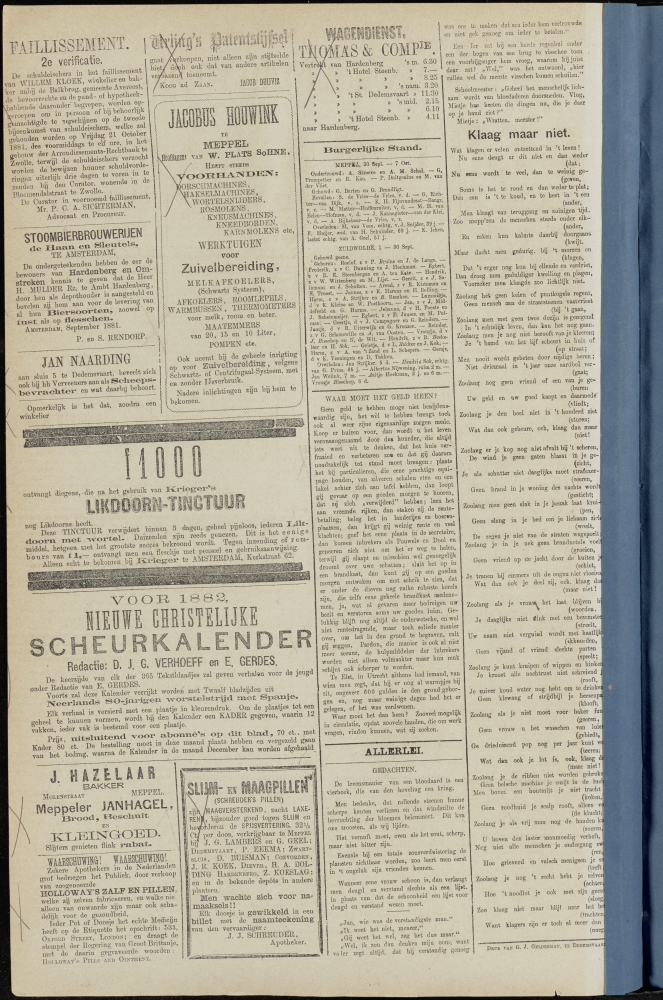 Bekijk detail van "Dedemsvaartsche Courant 15/10/1881 pagina <span class="highlight">4</span> van <span class="highlight">4</span><br xmlns:atlantis="urn:atlantis" />"