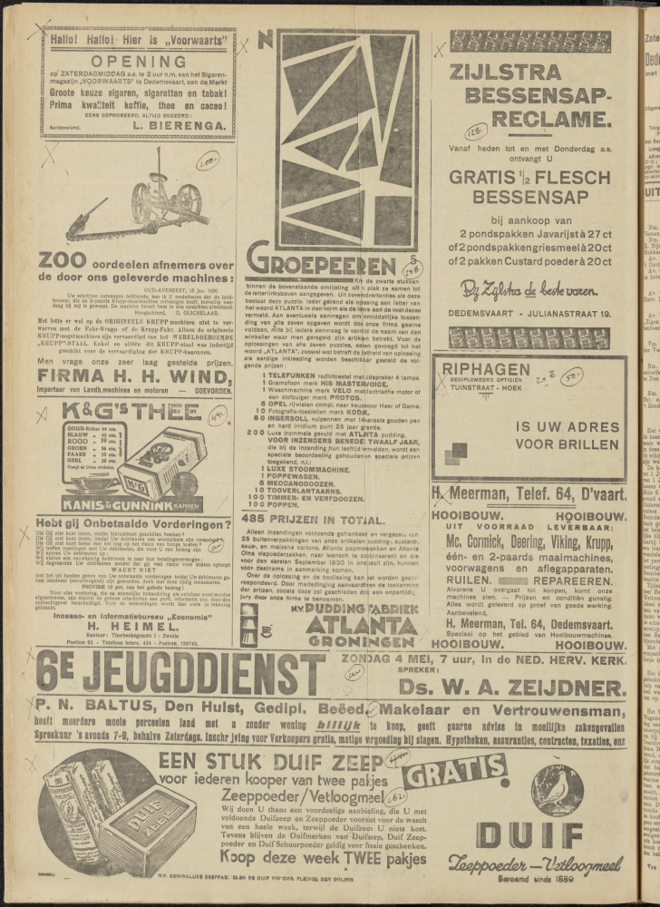 Bekijk detail van "Dedemsvaartsche Courant 3/5/1930 pagina <span class="highlight">4</span> van 10<br xmlns:atlantis="urn:atlantis" />"