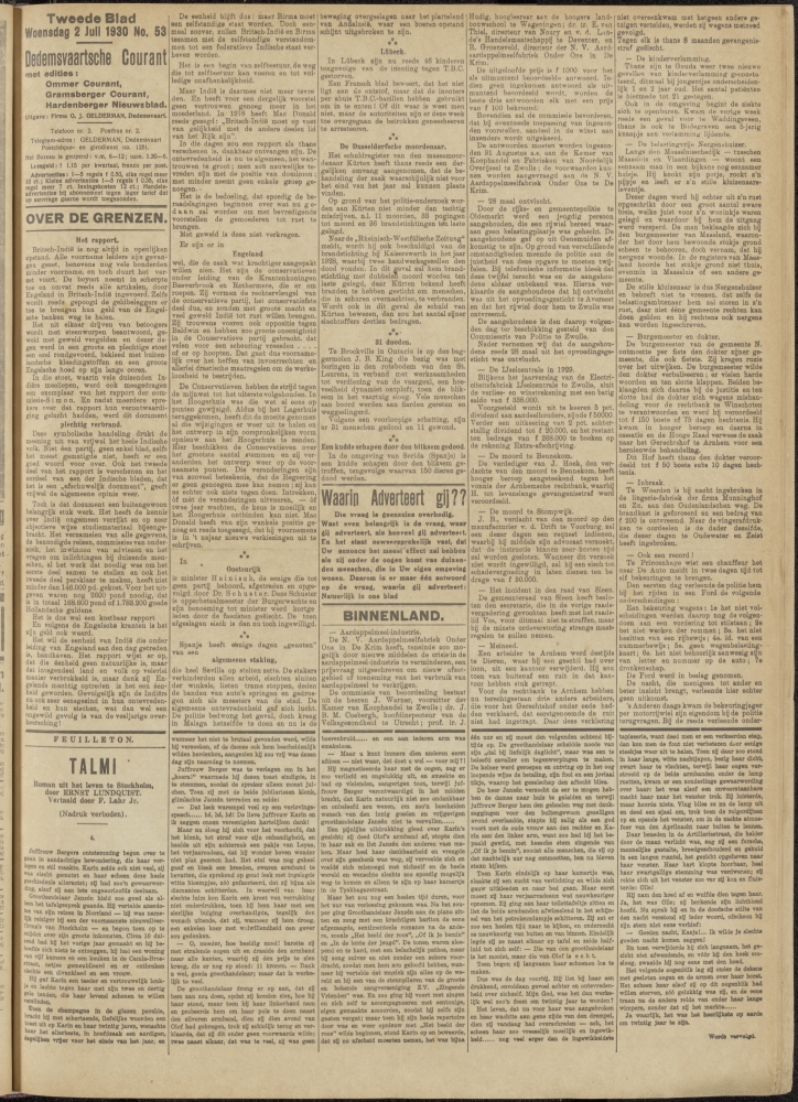 Bekijk detail van "Dedemsvaartsche Courant 2/7/1930 pagina 5 van 8<br xmlns:atlantis="urn:atlantis" />"