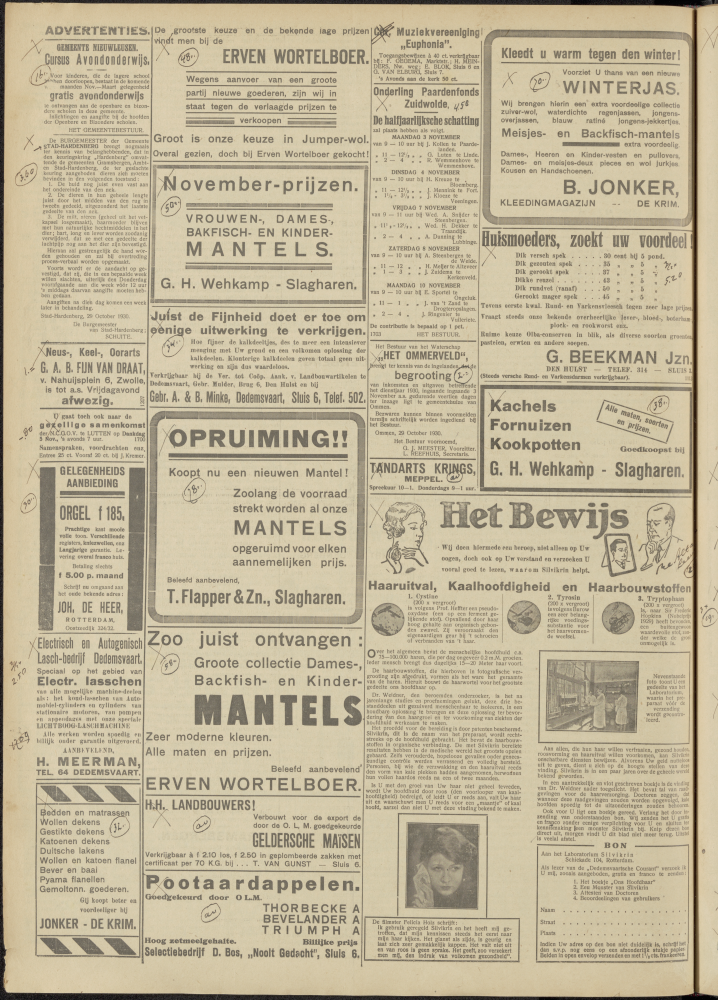 Bekijk detail van "Dedemsvaartsche Courant 1/11/1930 pagina 6 van 12<br xmlns:atlantis="urn:atlantis" />"