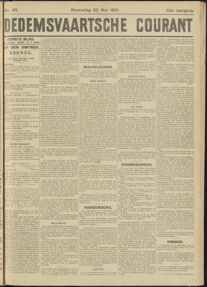 Bekijk detail van "Dedemsvaartsche Courant 20/5/1931 pagina 1 van 6<br xmlns:atlantis="urn:atlantis" />"