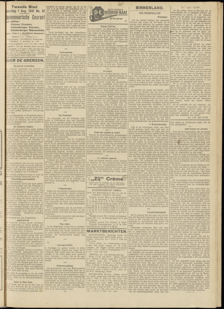 Bekijk detail van "Dedemsvaartsche Courant 1/8/1931 pagina 5 van 10<br xmlns:atlantis="urn:atlantis" />"