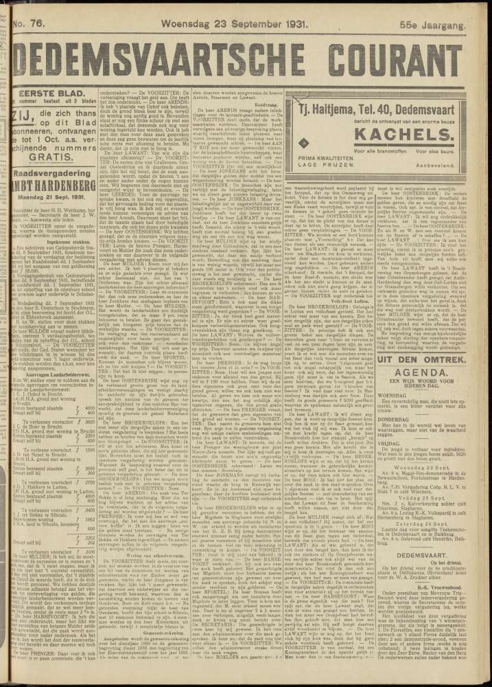 Bekijk detail van "Dedemsvaartsche Courant 23/9/1931 pagina 1 <span class="highlight">van</span> 8<br xmlns:atlantis="urn:atlantis" />"